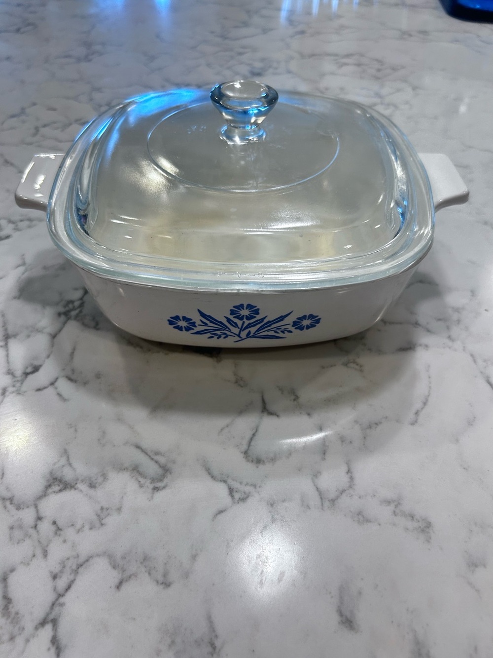 Vintage Corning Ware Blue & White Cornflower Small Casserole Dish w Lid